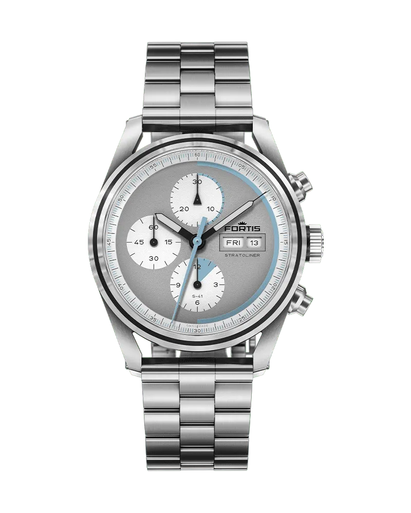 FORTIS Stratoliner S-41 Cool Gray Herrenuhr F2340007 Grau