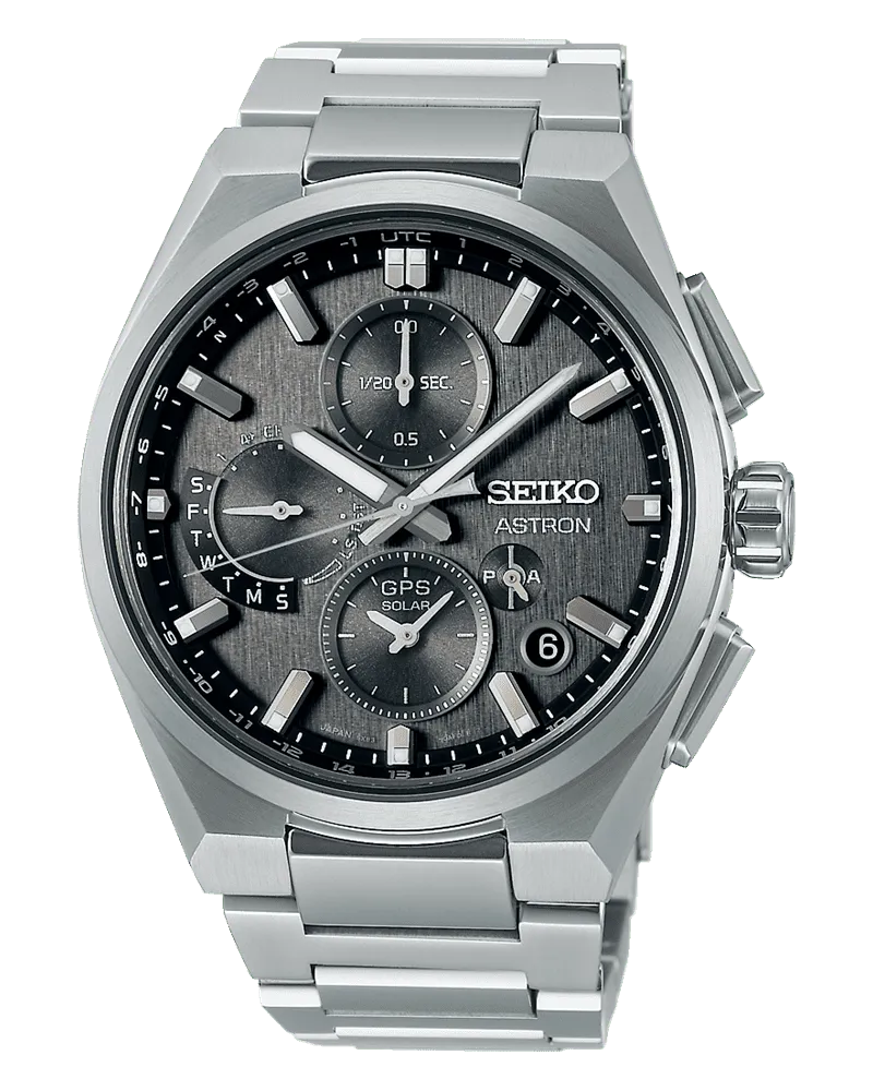 Seiko Seiko Astron GPS Solar Dual Time Chronograph Herrenuhr SSH163J1 Grau