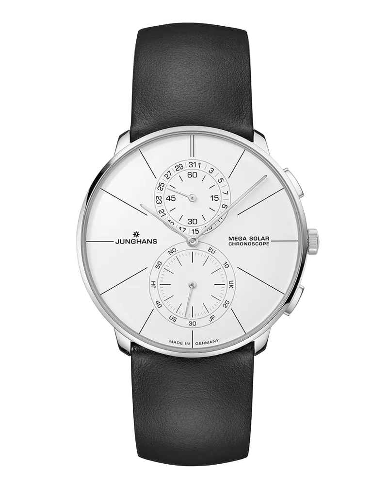 Junghans Meister fein Chronoscope Mega Solar Herrenuhr 59-4200.00 Weiß
