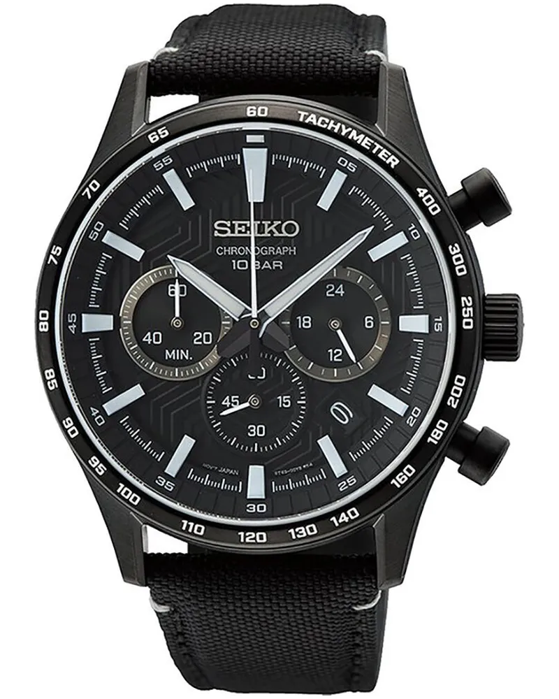 Seiko Chronograph Herrenuhr SSB417P1 Schwarz