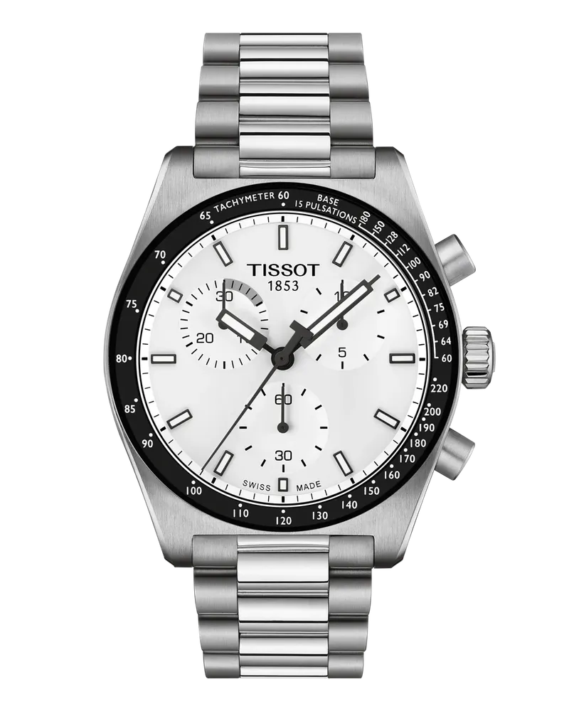 Tissot PR516 Quarzwerk, Edelstahlband, Weiß, 40mm Herrenuhr T149.417.11.011.00 Weiß