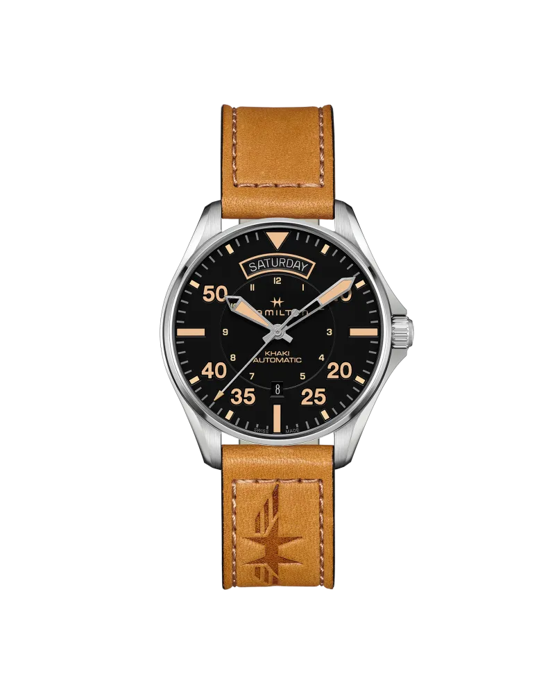 HAMILTON Khaki Aviation Pilot Automatik Herrenuhr H64645531 Schwarz