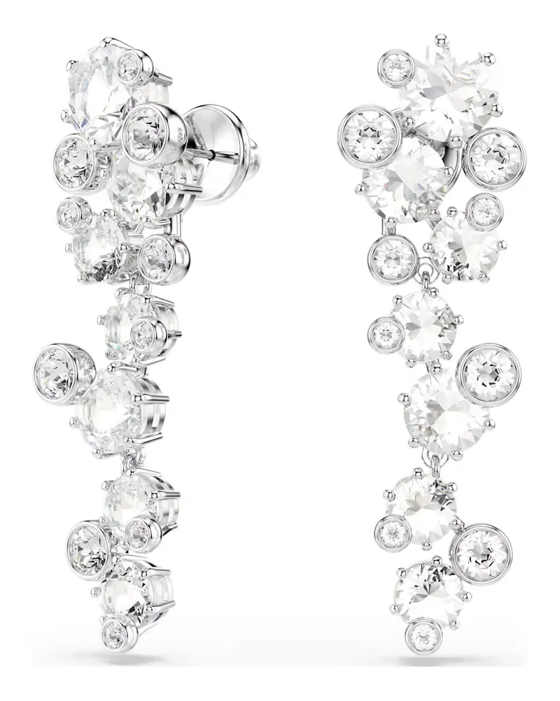 Swarovski Constella Drop-Ohrhänger Verschiedene Schliffe, Weiß, Rhodiniert 