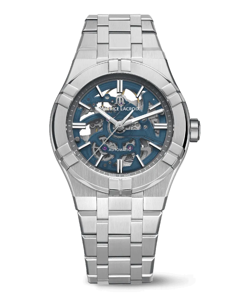 Maurice Lacroix Aikon Automatik Skeleton Herrenuhr inklusive Ersatzarmband AI6007-SS002-031-1 Blau