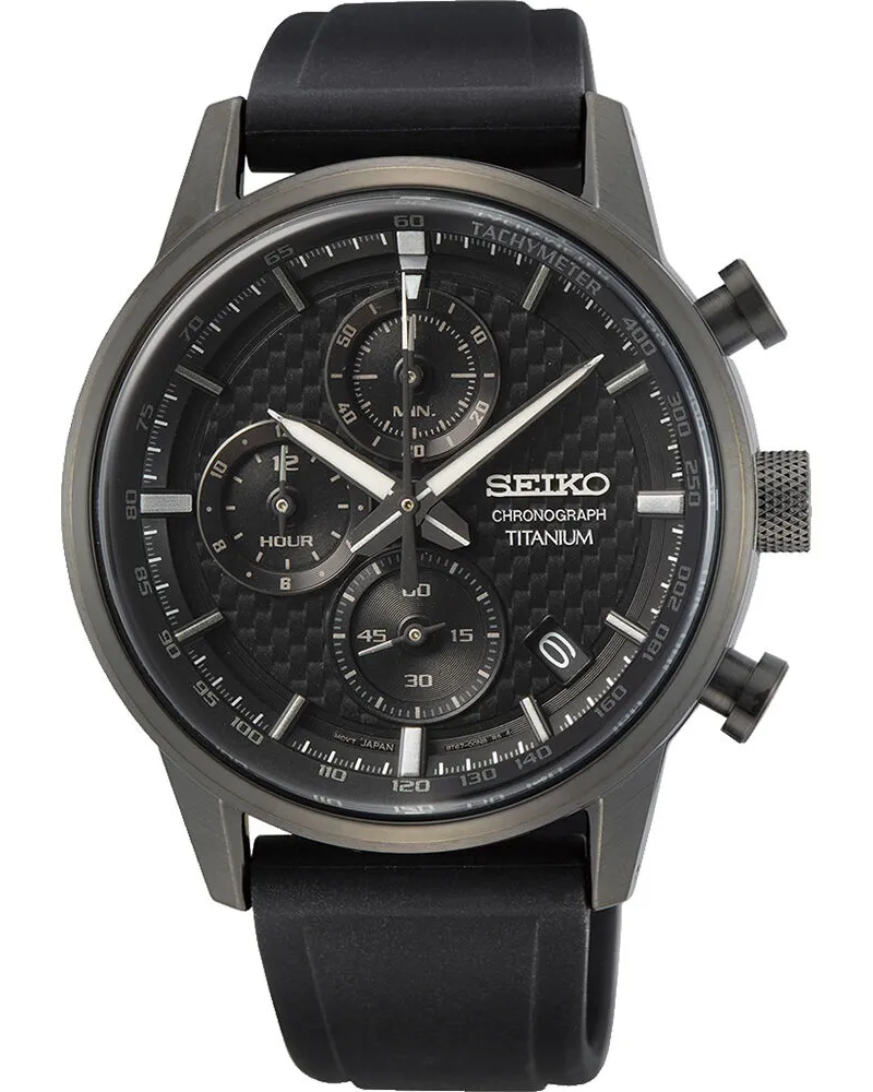 Seiko Seiko Titanium Chronograph SSB393P1 Herrenuhr Schwarz