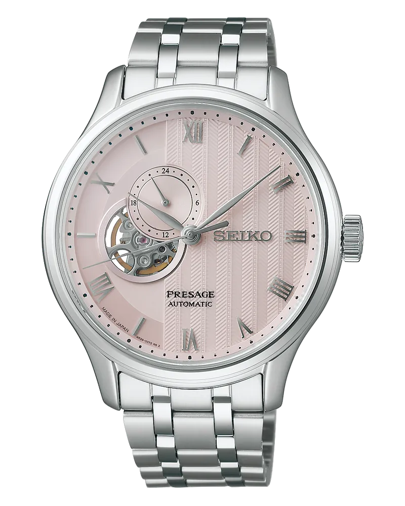 Seiko Presage Automatik Offenes Herz Japanese Garden Herrenuhr SSA465 Rosa