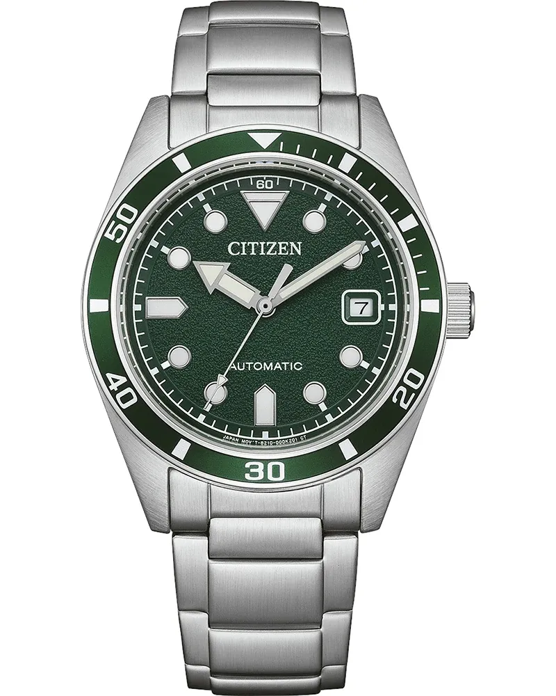 Citizen Automatik im Diver-Style, Edelstahl grün, 38.5mm Herrenuhr NJ0220-52X Grün