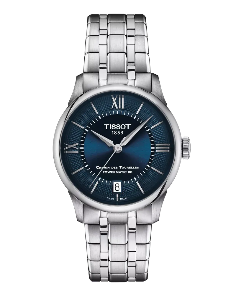 Tissot CHEMIN DES TOURELLES POWERMATIC 80 34 MM Herrenuhr T139.207.11.048.00 Blau
