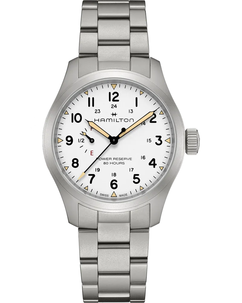 HAMILTON KHAKI FIELD MECHANICAL POWER RESERVE 40MM Herrenuhr H69509110 Weiß