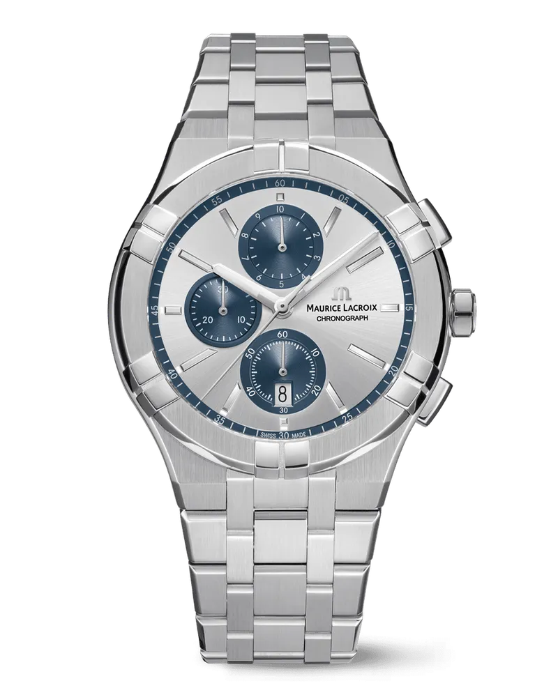 Maurice Lacroix Aikon Quarz Chronograph Herrenuhr AI1118-SS002-230-1 Silber
