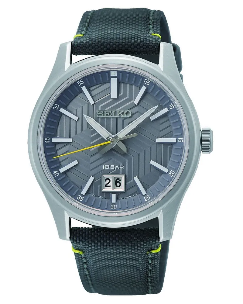 Seiko Quarz mit Großdatum Herrenuhr SUR543P1 Grau