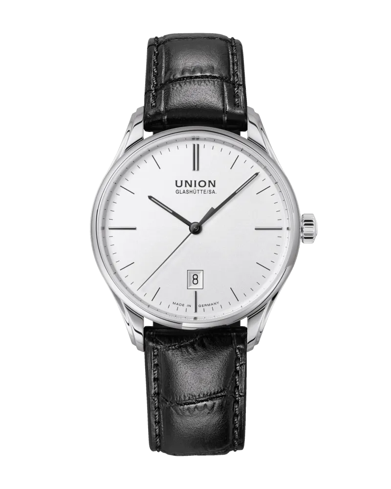 Union Glashütte Viro Datum Herrenuhr D011.407.16.031.00 Silber