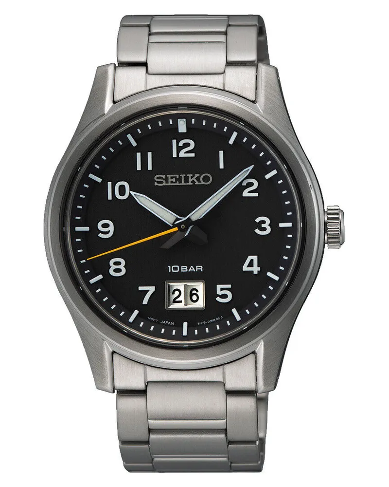 Seiko Klassik Quarz Herrenuhr SUR569P1 Schwarz