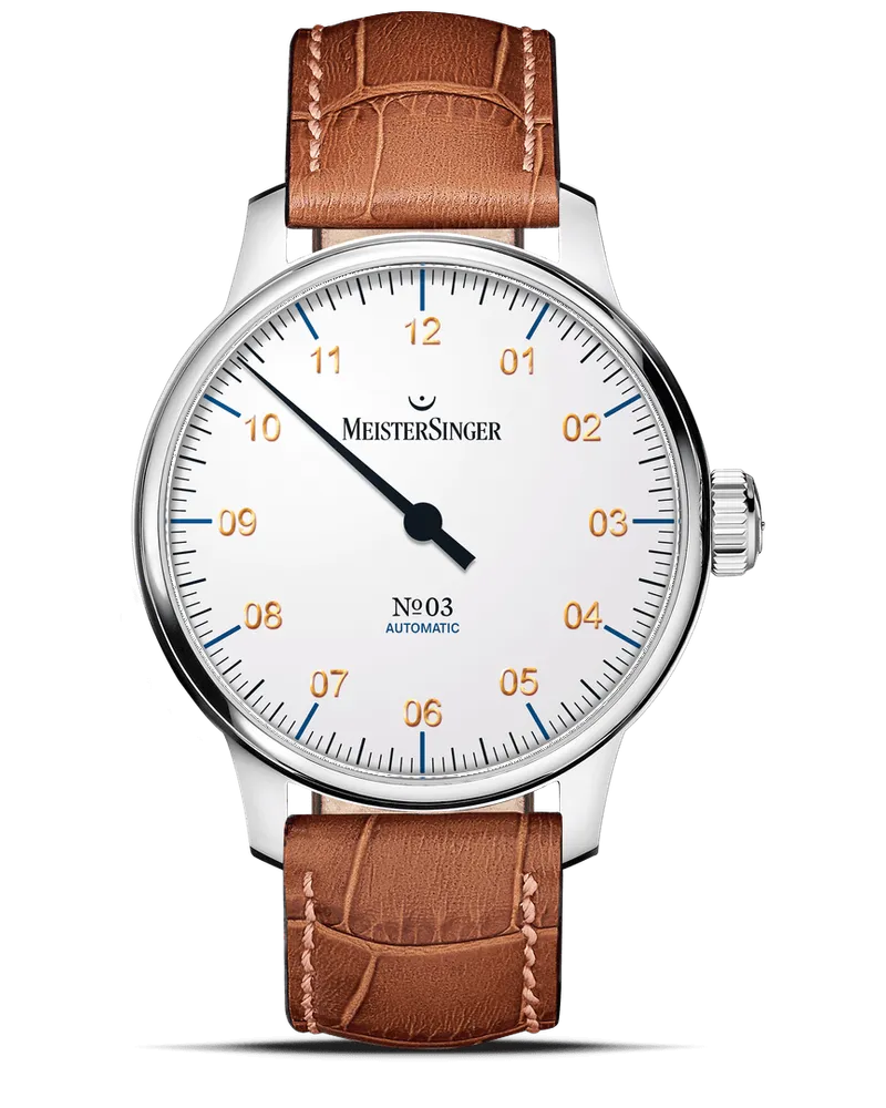 MeisterSinger N 03 Automatik Herrenuhr AM901G Weiß