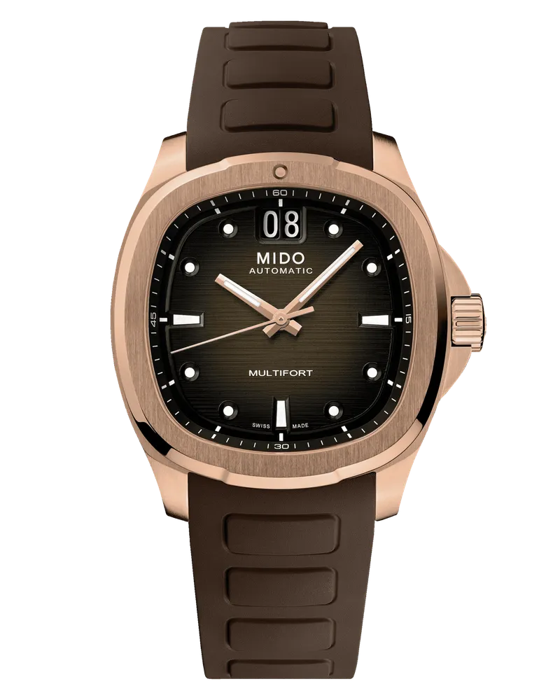 Mido Multifort TV braun Roségold Big Date Herrenuhr M049.526.37.291.00 Braun