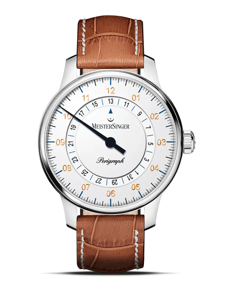 MeisterSinger Perigraph 38 mm Herrenuhr BM1101G Weiß