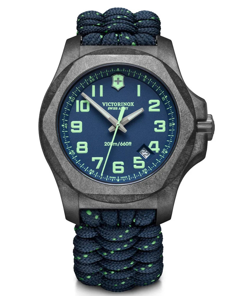 Victorinox Herrenuhr Set I.N.O.X Carbon 241860 Blau