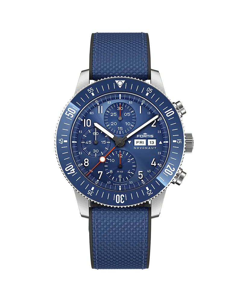 FORTIS NOVONAUT N-42 Cobalt Blue Herrenuhr F2040013 Blau