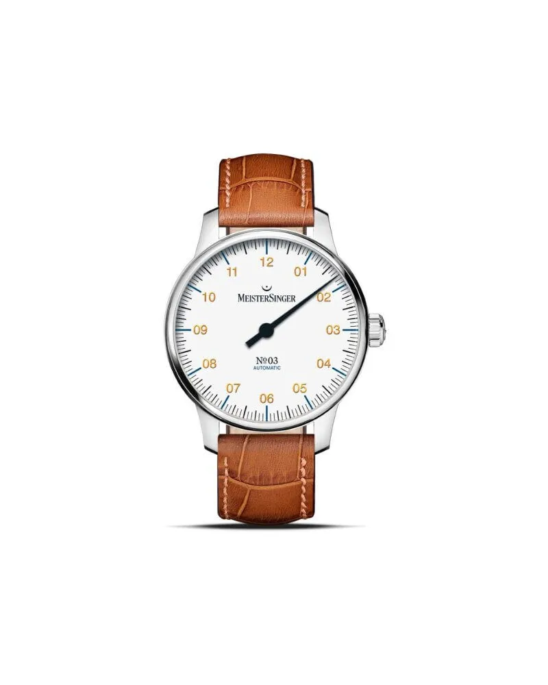 MeisterSinger Automatik Weiß mit Gold Herrenuhr BM9901G Weiß