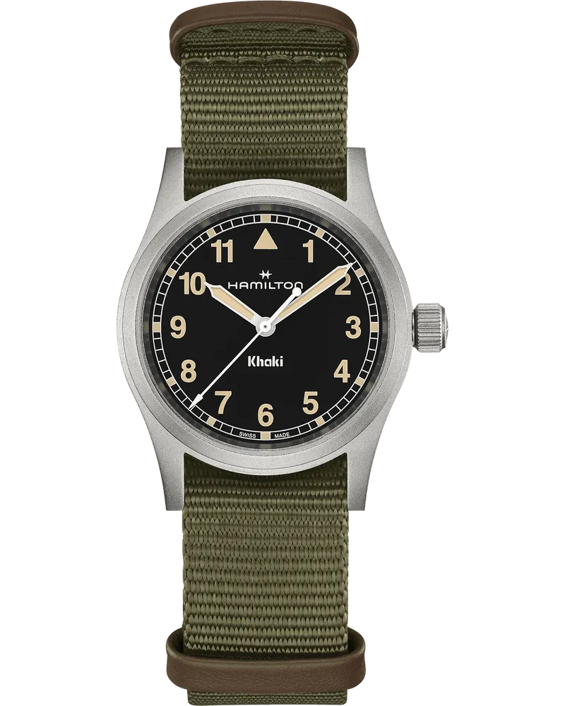 HAMILTON Khaki Field Quartz 38 cm Herrenuhr H69401930 Schwarz