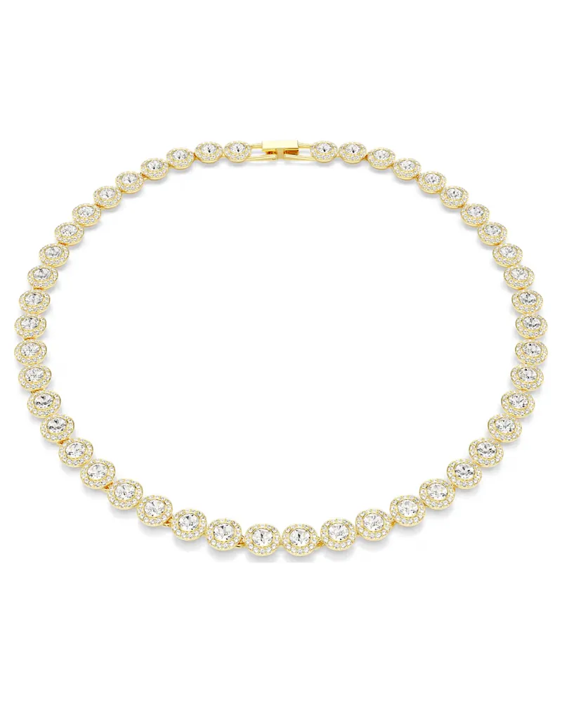 Swarovski Una Angelic Halskette Rundschliff, Weiß, 18k vergoldet 