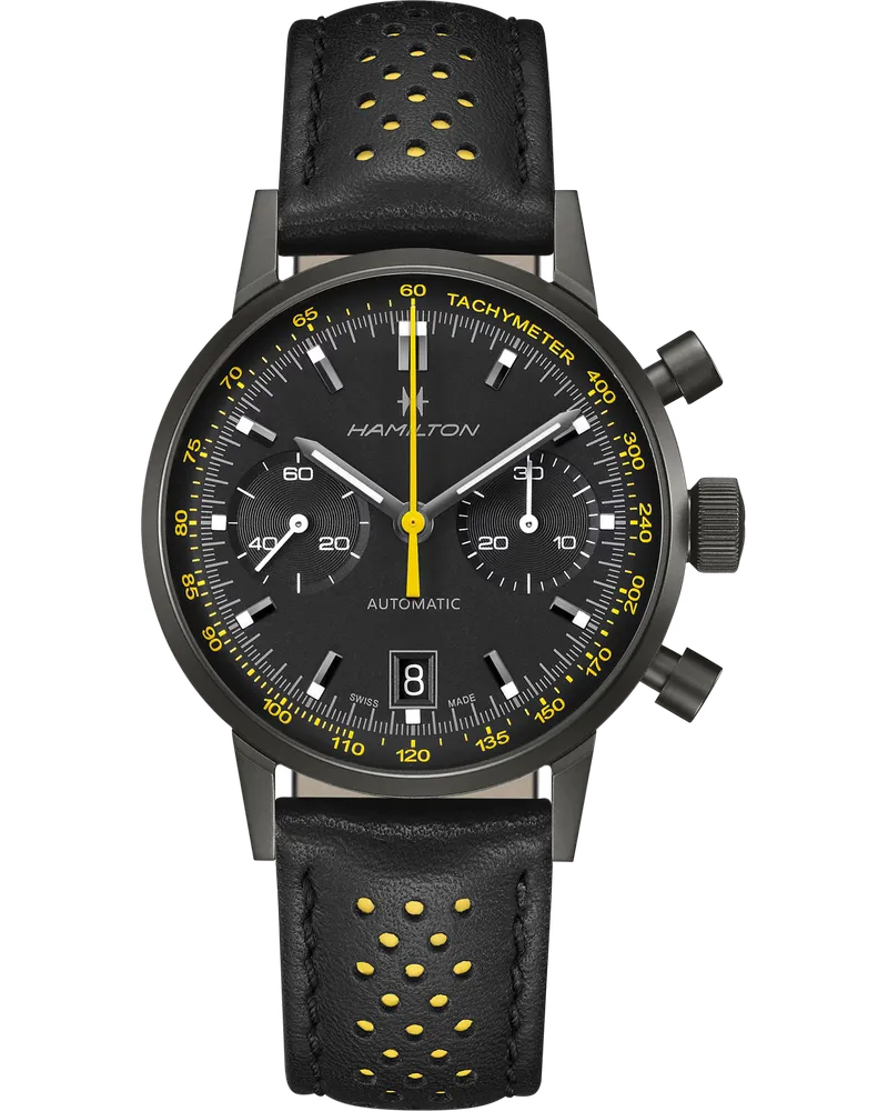 HAMILTON Intra-Matic Auto Chrono 40 mm gelb H38446731 Schwarz