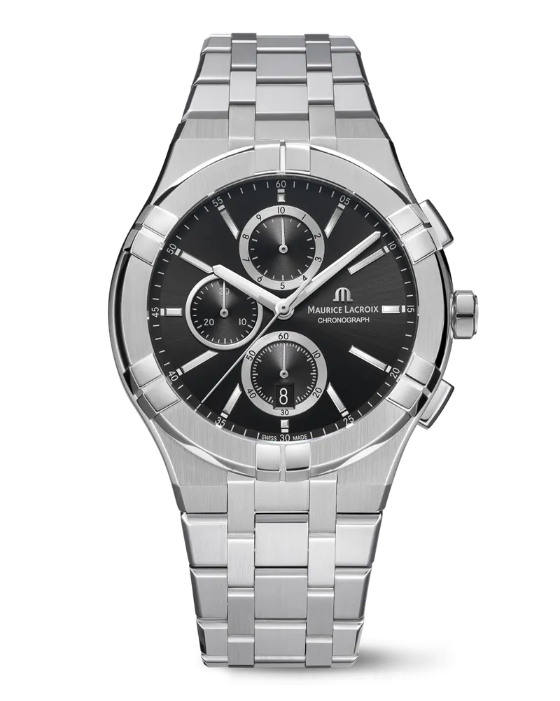Maurice Lacroix Aikon Quarz Chronograph Herrenuhr AI1118-SS002-330-1 Schwarz