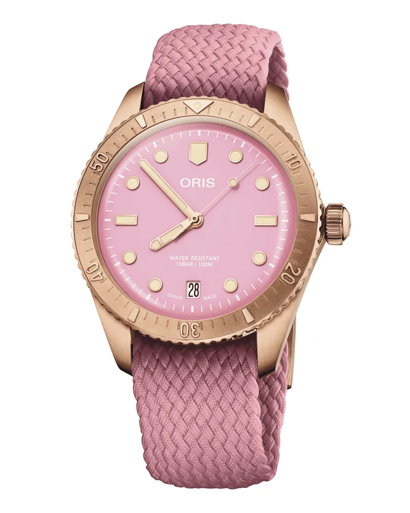 ORIS Divers Sixty‑Five Cotton Candy 38mm Grün Damenuhr 01 733 7771 3158-07 3 19 04BRS 