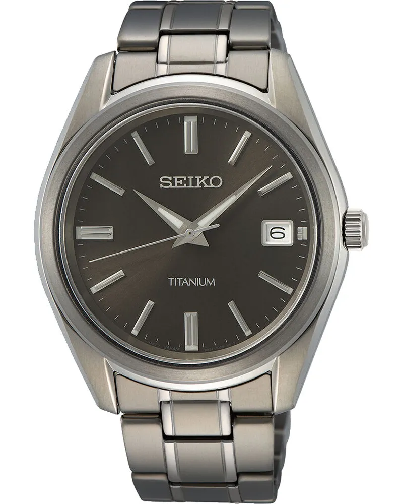 Seiko Herrenuhr Quarz Titan SUR375P1 Braun