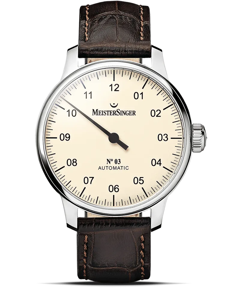 MeisterSinger N 03 Automatik Herrenuhr AM903 Creme