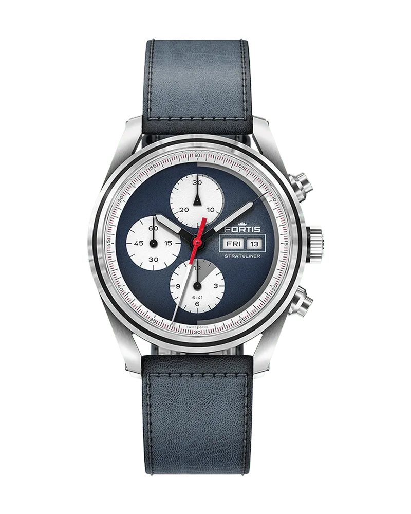 FORTIS Stratoliner S-41 Blue Japan Herrenuhr F2340017 Blau