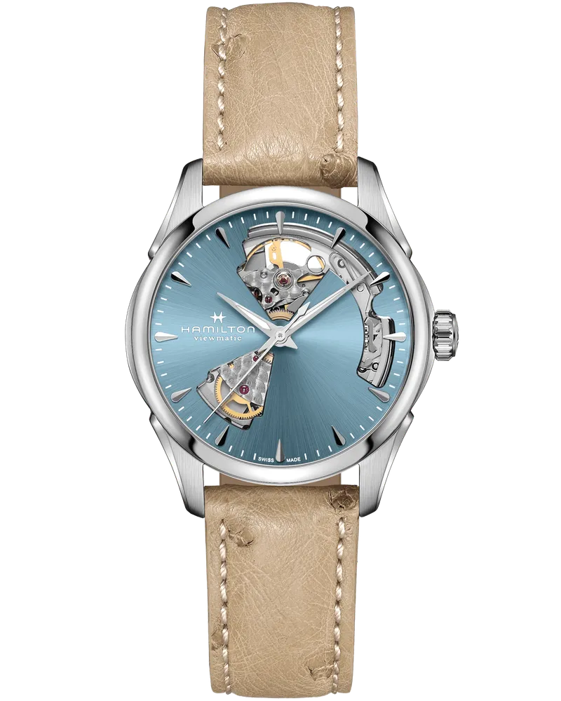 HAMILTON Jazzmaster Open Heart Lady Automatik H32215840 Damenuhr Blau