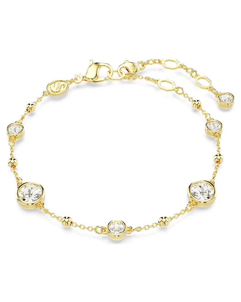 Swarovski Imber Armband Rundschliff, Verstreutes Design, Weiß, 18k vergoldet 