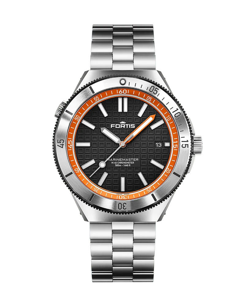 FORTIS Marinemaster M-44 Amber Orange Herrenuhr F8120014 Schwarz