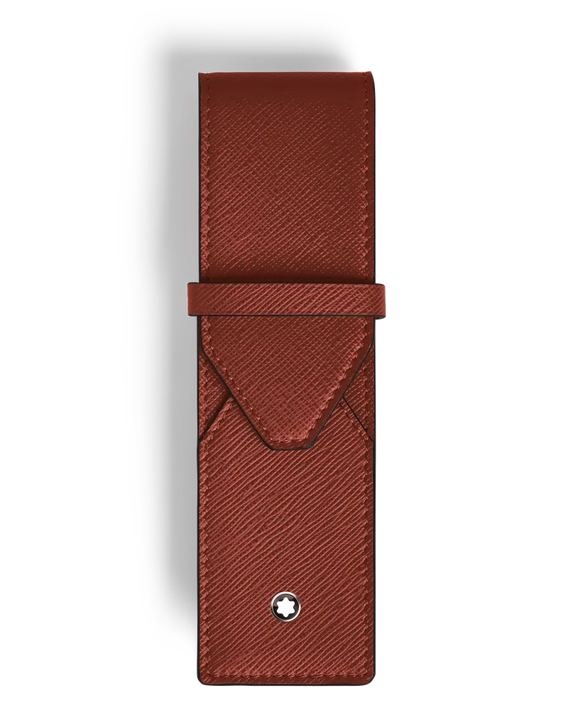 Montblanc Etui Montblanc Envelope für 2 Schreibgerät - Red Oak - Leder - MB223087 - Schreibgeräteetuis Red
