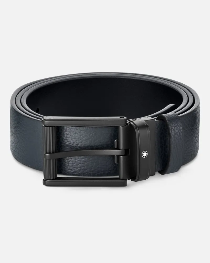 Montblanc Wendegürtel Aus Leder In Blau/schwarz - Gürtel - Schwarz / Blau Schwarz