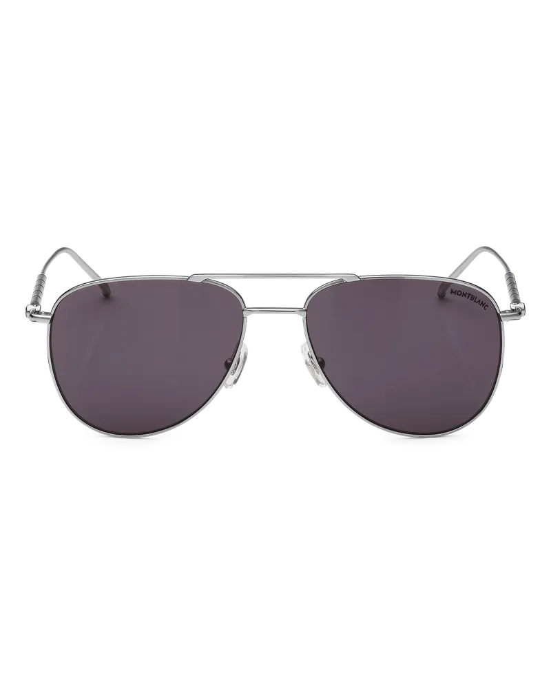 Montblanc Eckige Sonnenbrille mit silberfarbener Metallfassung - Silber - Metall - MB132999 - Sonnenbrillen Silber