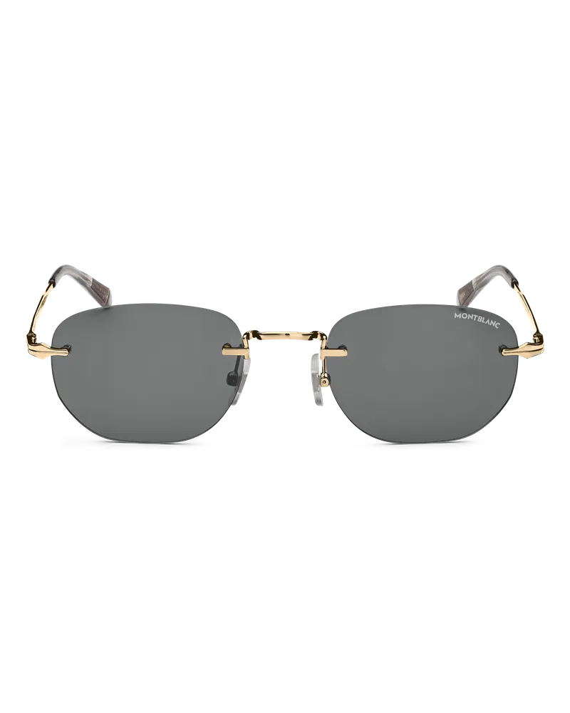 Montblanc Rechteckige Sonnenbrille mit goldfarbener Metallfassung - Gold - Metall - MB133072 - Sonnenbrillen Gold