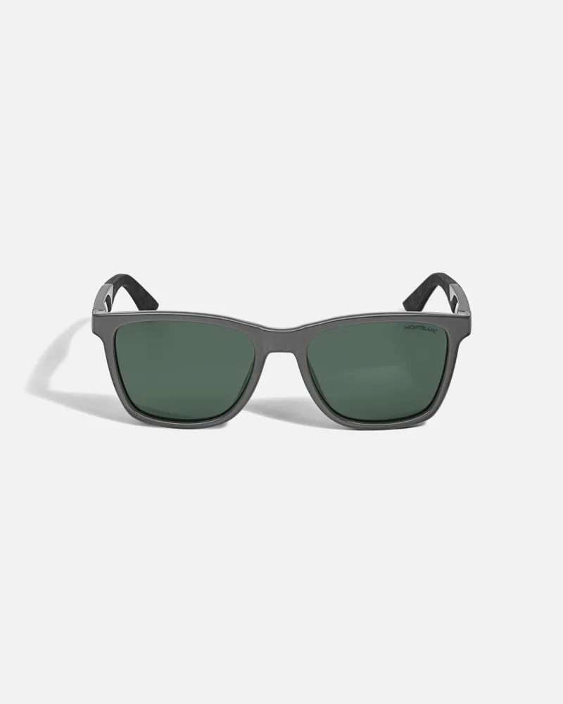 Montblanc Eckige Sonnenbrille Mit Grauer Eingespritzter Fassung - Sonnenbrillen - Grau Grau