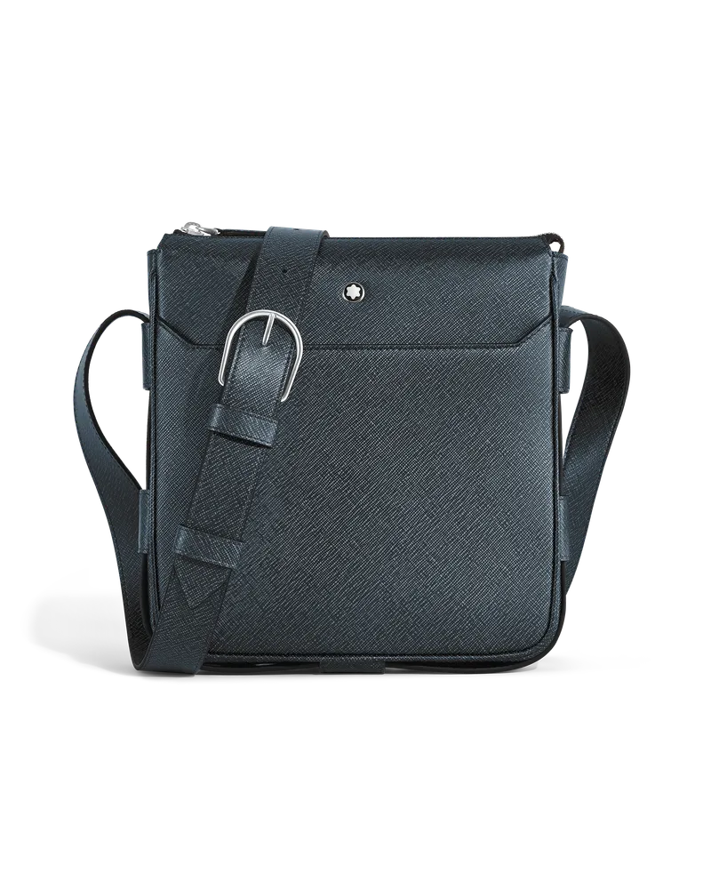 Montblanc Vertikale Messenger Bag aus Sartorial Leder - Tweed-Blau - Leder - MB222459 - Messenger Bags Tweed-blau
