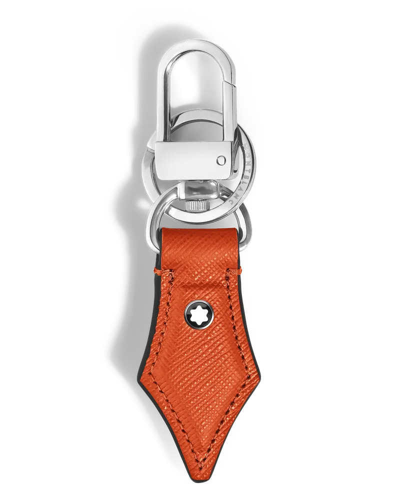 Montblanc Schlüsselanhänger mit Federdetail aus Sartorial Leder - Mandarine - Leder - MB221510 - Schlüsselringe & Schlüsseletuis Mandarine