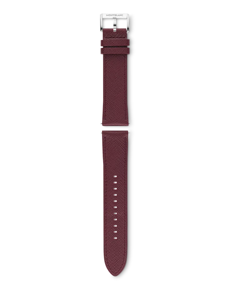 Montblanc Bordeauxrotes Kalbslederarmband mit grauer Dornschließe - Kalbsleder - MB131810 - Smart Armbänder 