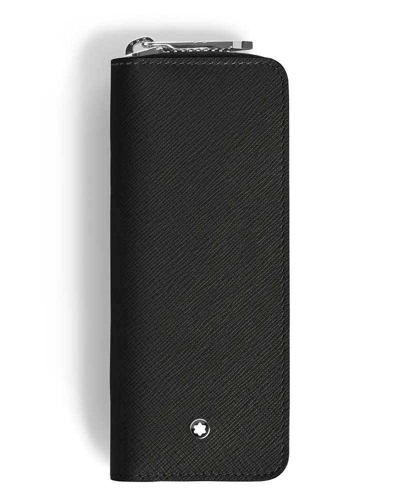 Montblanc Sartorial Etui für 2 Schreibgeräte mit Reißverschluss - Schwarz - Leder - MB220370 - Schreibgeräteetuis Schwarz