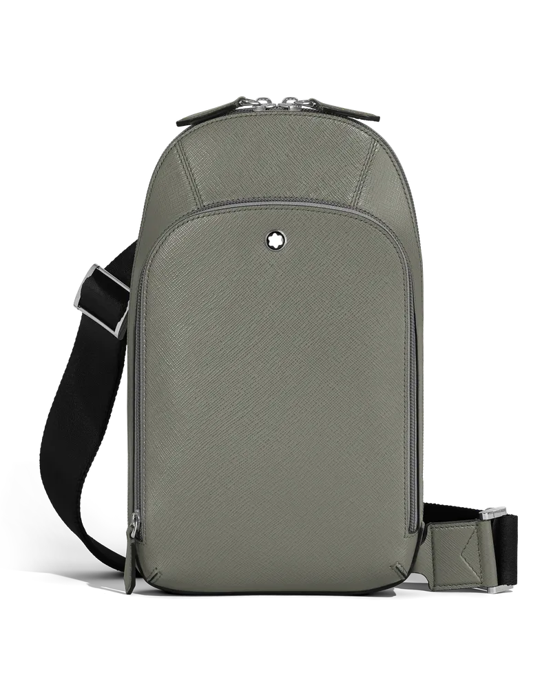 Montblanc Mittelgroße Umhängetasche aus Sartorial Leder - Mittelgrau - Leder - MB199369 - Sling Bags Mittelgrau