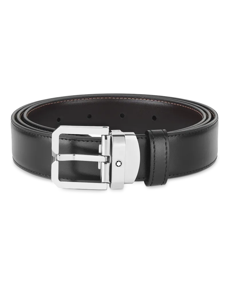 Montblanc Gürtel aus wendbarem Leder in Schwarz/Braun, 30 mm - Schwarz | Braun - Leder - MB132873 - Gürtel Schwarz