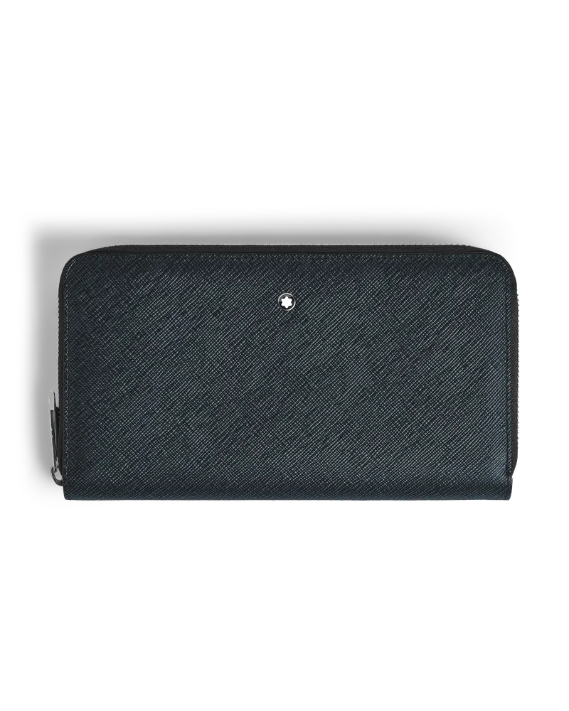 Montblanc Sartorial Brieftasche 12 cc mit Reißverschluss - Tweed-Blau - Leder - MB220365 - Brieftaschen Tweed-blau