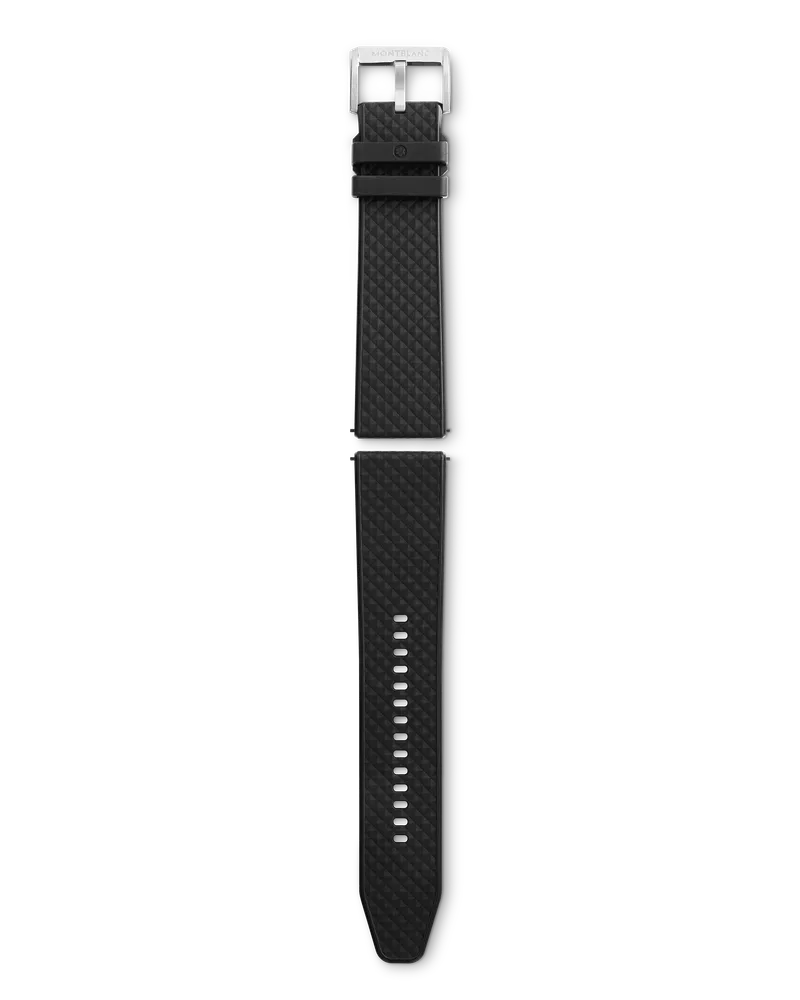 Montblanc Schwarzes Kautschukarmband mit grauer Dornschließe - Schwarz - Gummi - MB129598 - Smart Armbänder Schwarz