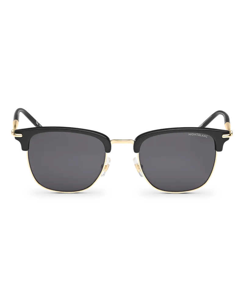 Montblanc Rechteckige Sonnenbrille mit schwarzer eingespritzter Fassung (M) - Schwarz - Eingespritzt - MB130855 - Sonnenbrillen Schwarz