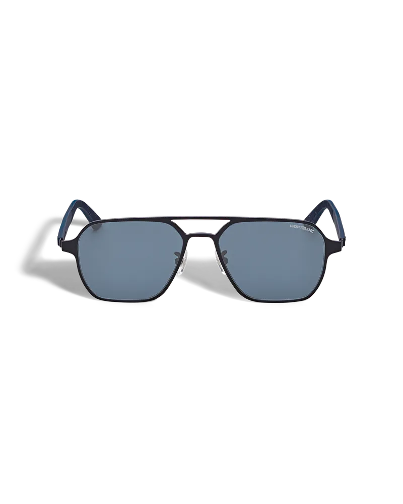 Montblanc Eckige Sonnenbrille mit schwarzer Metallfassung - Schwarz - Metall - MB134465 - Sonnenbrillen Schwarz