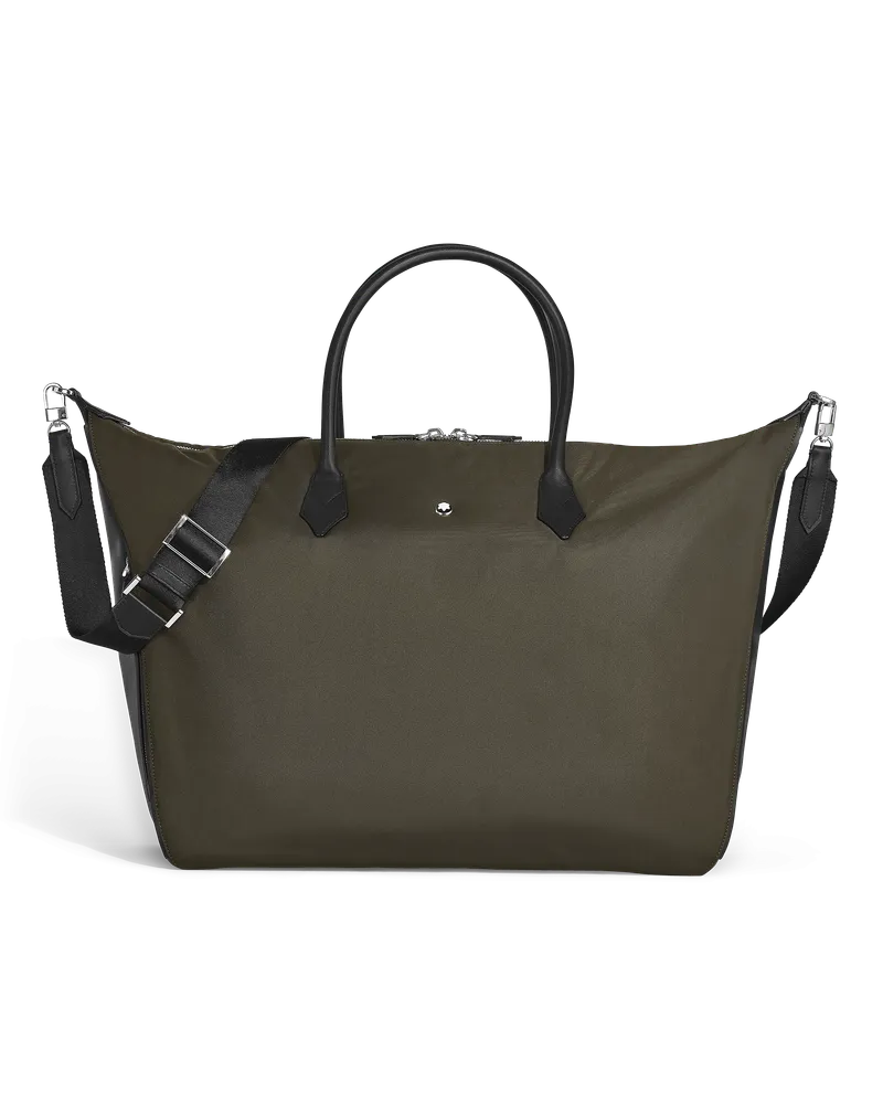Montblanc Weekender Bag 43 Montblanc Panorama - Khaki - Stoff und Leder - MB221658 - Duffle Bags Khaki